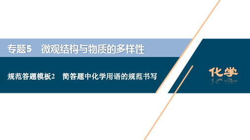 2021版江苏新高考选考化学(苏教版)一轮复习课件:专题5 4 规范答题模板2 简答题中化学用语的规范书写