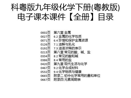 科粤版九年级化学下册(粤教版)电子课本课件【全册】