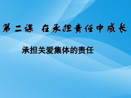 承担关爱集体的责任PPT课件14 人教版