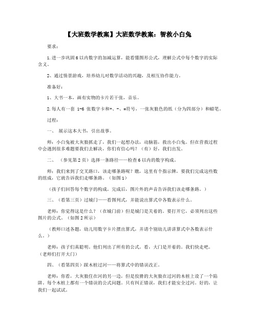 【大班数学教案】大班数学教案：智救小白兔