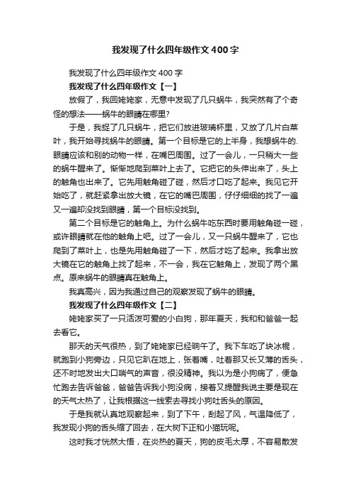 我发现了什么四年级作文400字