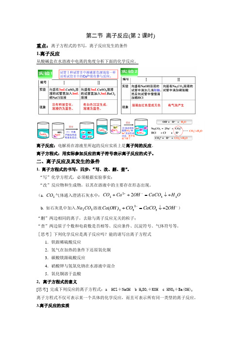 离子反应第二课时知识点归纳