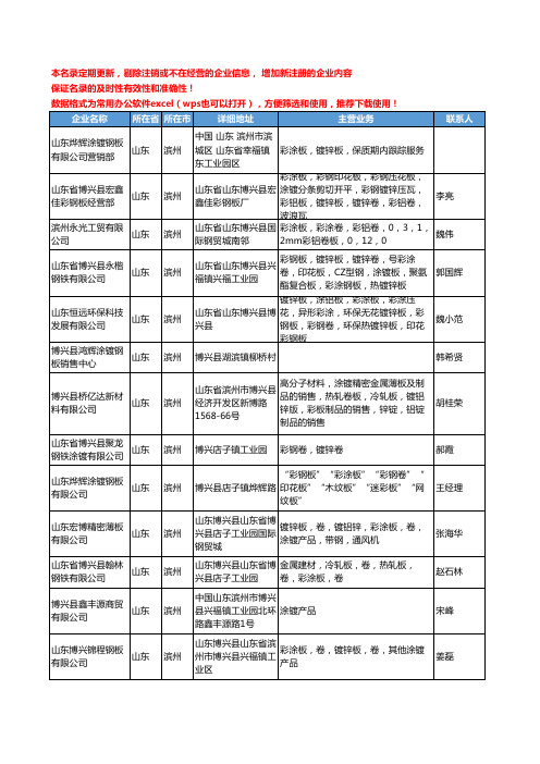 2020新版山东省涂镀工商企业公司名录名单黄页大全128家