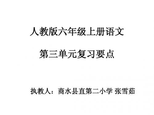 人教版六年级上册语文第三单元复习
