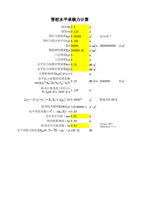 2014_管桩水平承载力计算