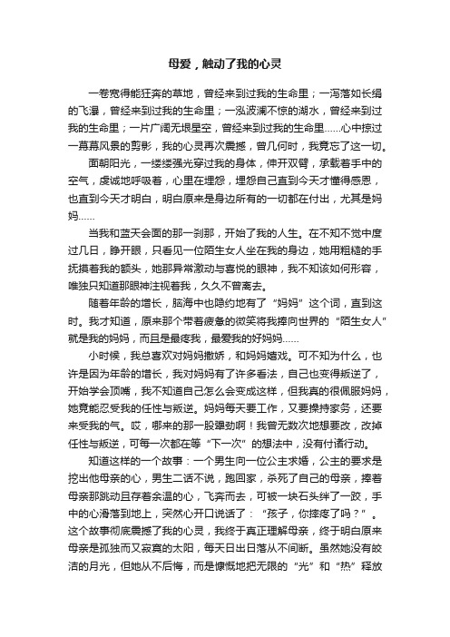 母爱，触动了我的心灵