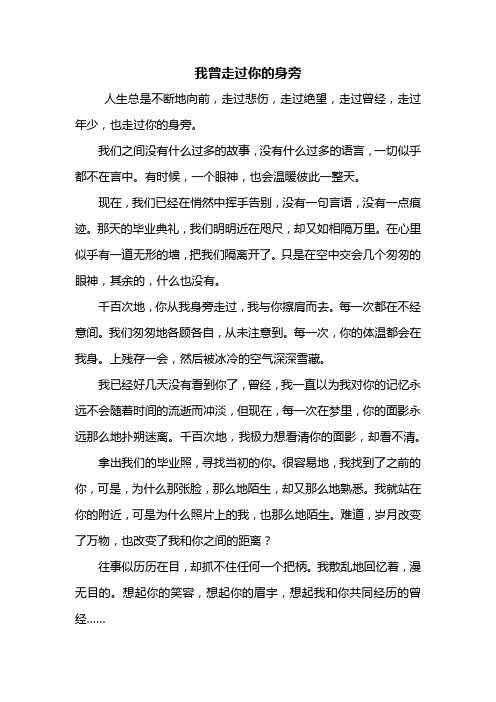 六年级作文：我曾走过你的身旁作文600字