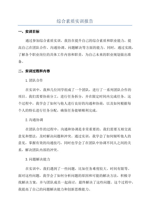 综合素质实训报告