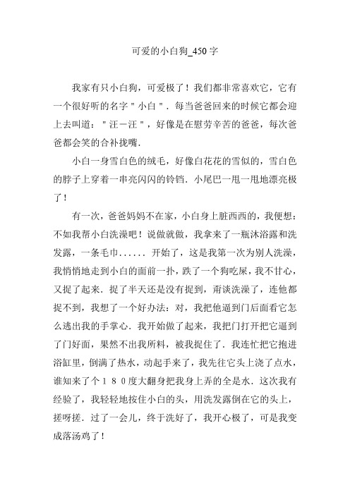 可爱的小白狗_450字