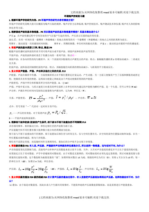 环境噪声控制复习题1