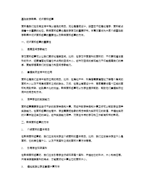 基础数学教案：初识面积运算