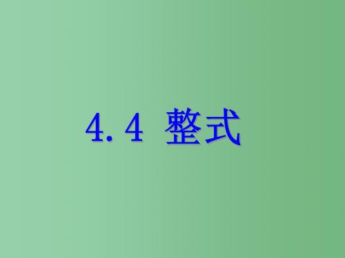 七年级数学上册 4.4 整式课件 (新版)浙教版