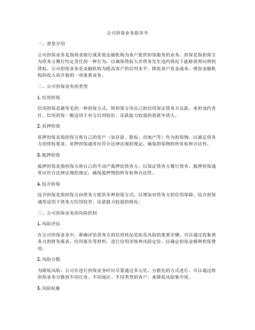 公司担保业务指导书