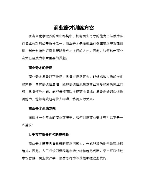 商业奇才训练方案