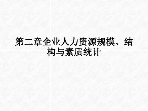 第二章 企业人力资源规模、结构与素质统计