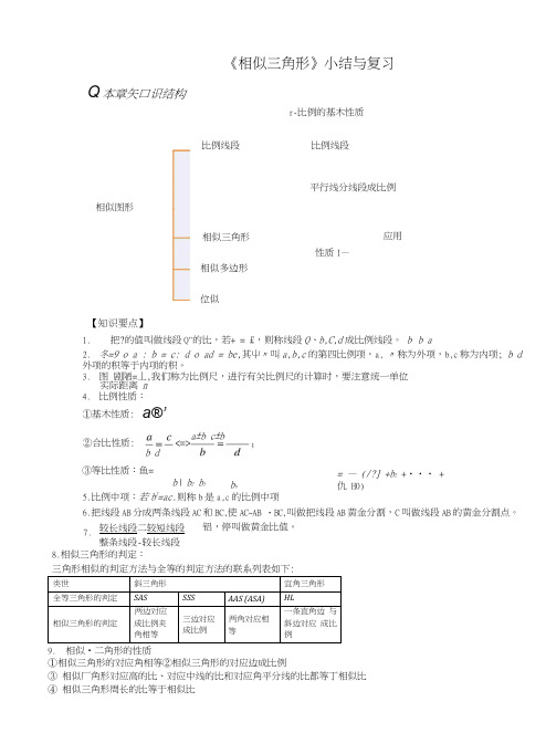 《相似三角形》小结与复习15.docx