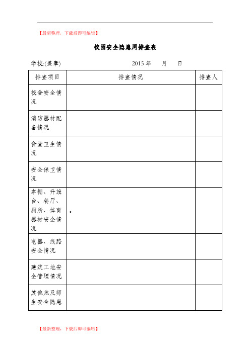 2015校园安全隐患排查周表(精编文档).doc