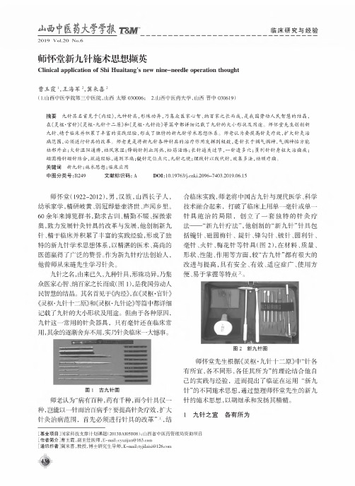 师怀堂新九针施术思想撷英