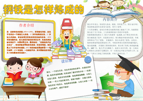 【word小报模板】:可爱卡通名著读书小报Word模板手抄报