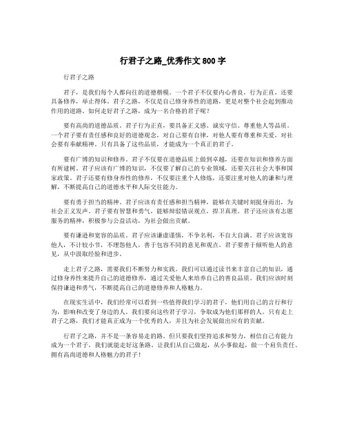 行君子之路_优秀作文800字