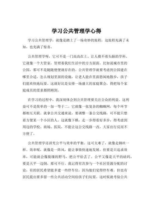 学习公共管理学心得