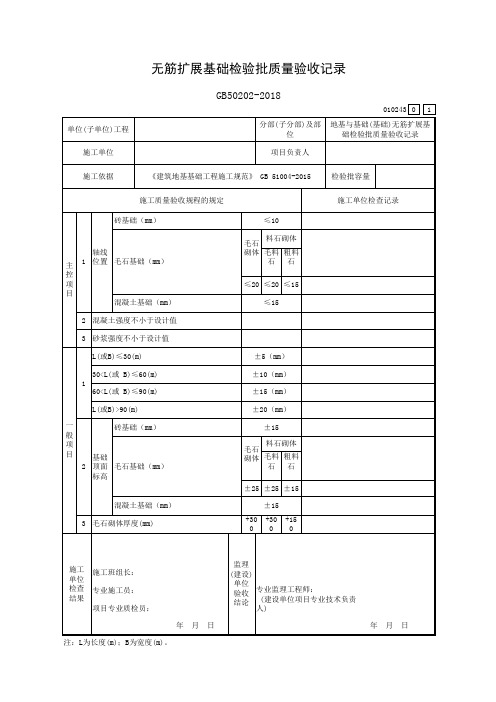 光盘行动手抄报简单：无筋扩展基础检验批质量验收记录