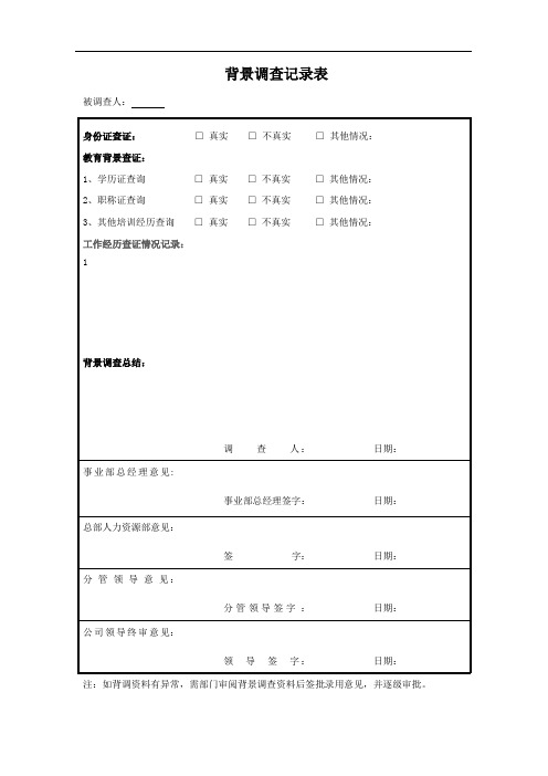 背景调查记录表0