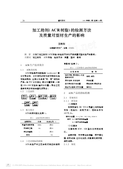 ACR_的检测方法及质量对生产影响