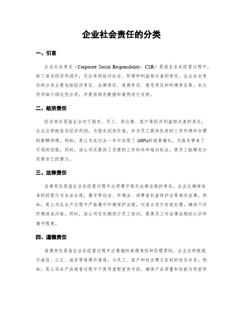 企业社会责任的分类