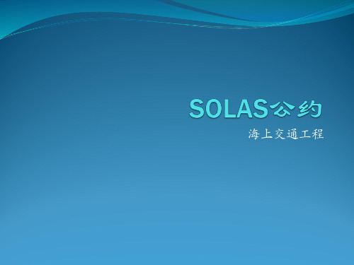 2013最新SOLAS公约讲解课件