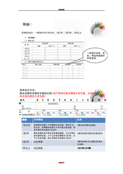 企业往来款-账龄划分方法