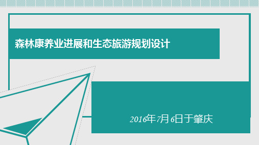 森林康养业进展和生态旅游规划设计――修PPT课件