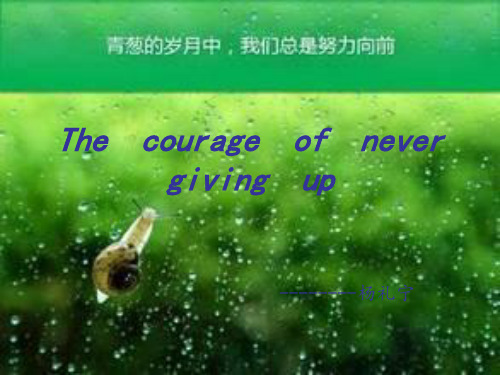 The  courage  of  never  giving  up