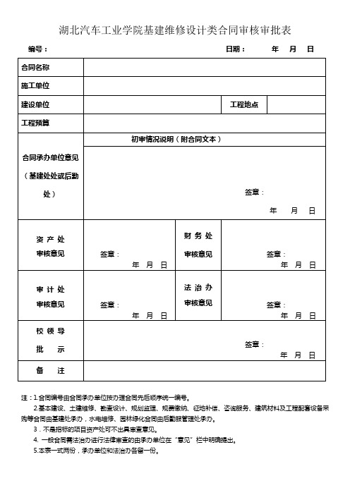 合同审批表