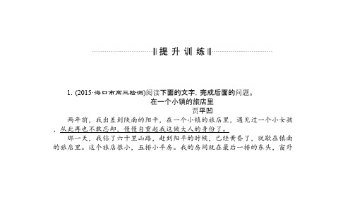 高考语文二轮总复习——讲义练习(全国卷Ⅱ):第四章小说阅读专题三提升训练