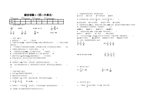 六年级数学综合训练二