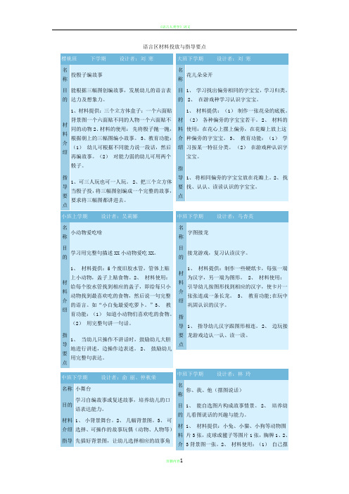 语言区材料投放与指导要点