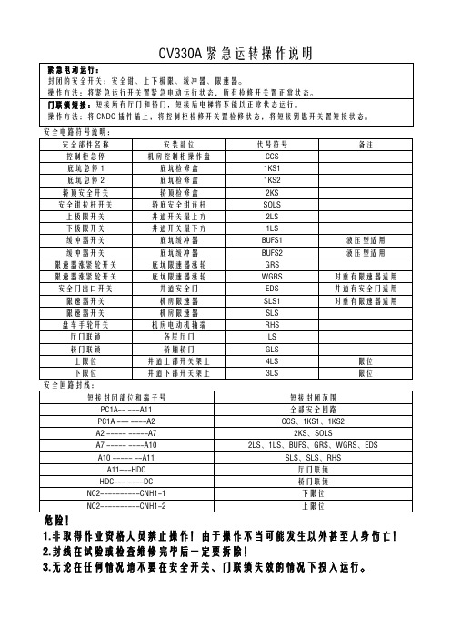 东芝电梯安全回路封线(330A)