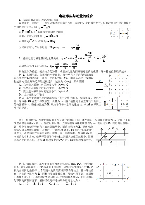 电磁感应动量定理应用