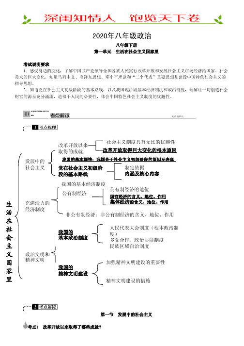 初二道德与法治下册.第一单元生活在社会主义国家里(1)