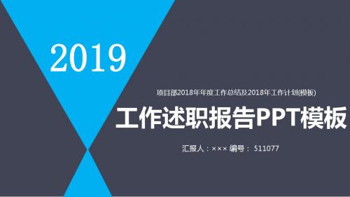 项目部2018年年度工作总结及2018年工作计划(模板)