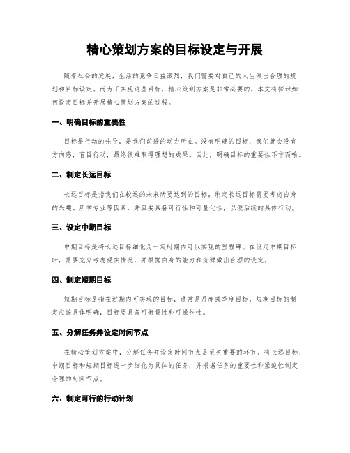 精心策划方案的目标设定与开展