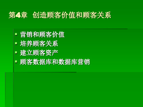 市场营销学 第四章 创造顾客价值和顾客关系要点