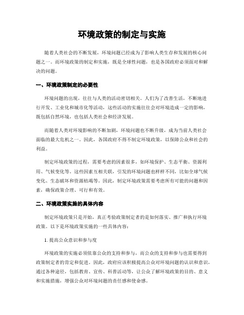 环境政策的制定与实施