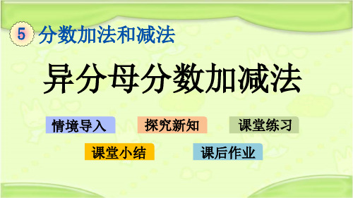 新苏教版五年级数学下册 5.1 异分母分数加减法 教学课件