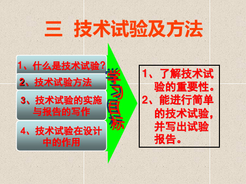 人教版通用技术课件必修一：第三节  技术试验及其方法