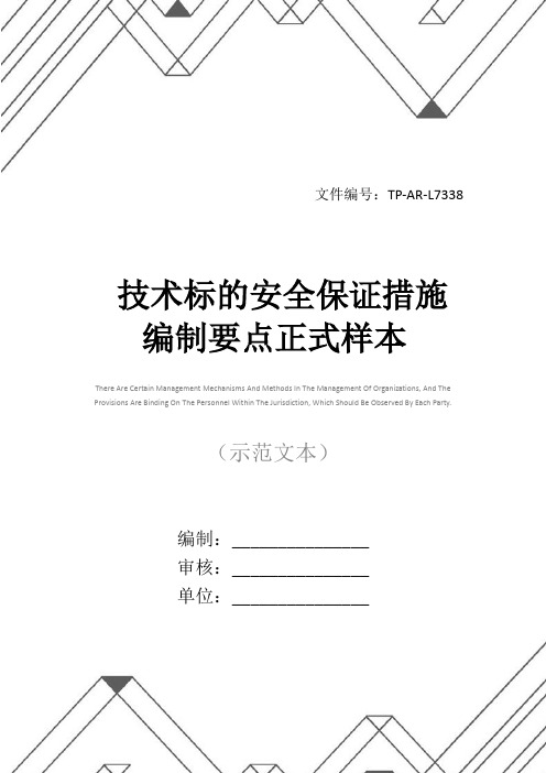 技术标的安全保证措施编制要点正式样本