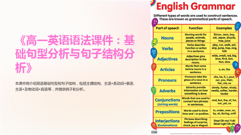 《高一英语语法课件：基础句型分析与句子结构分析》