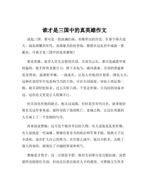 谁才是三国中的真英雄作文