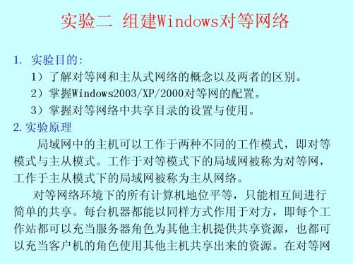 组建对等网络